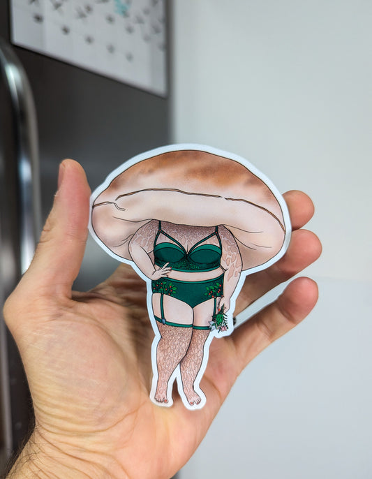 Porcini Pinup Girl | Beautiful Mushroom Magnet