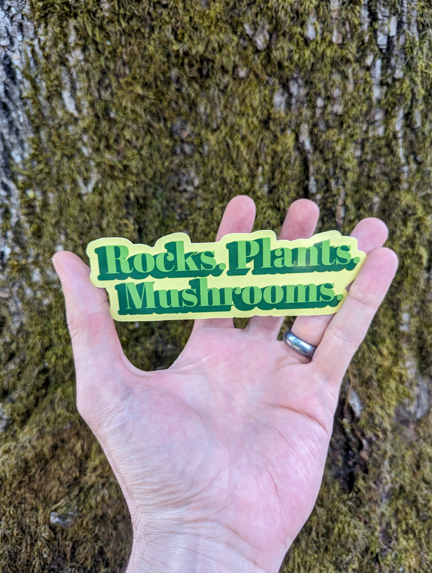 Rocks. Plants. Mushrooms. | Funny Nature Sticker