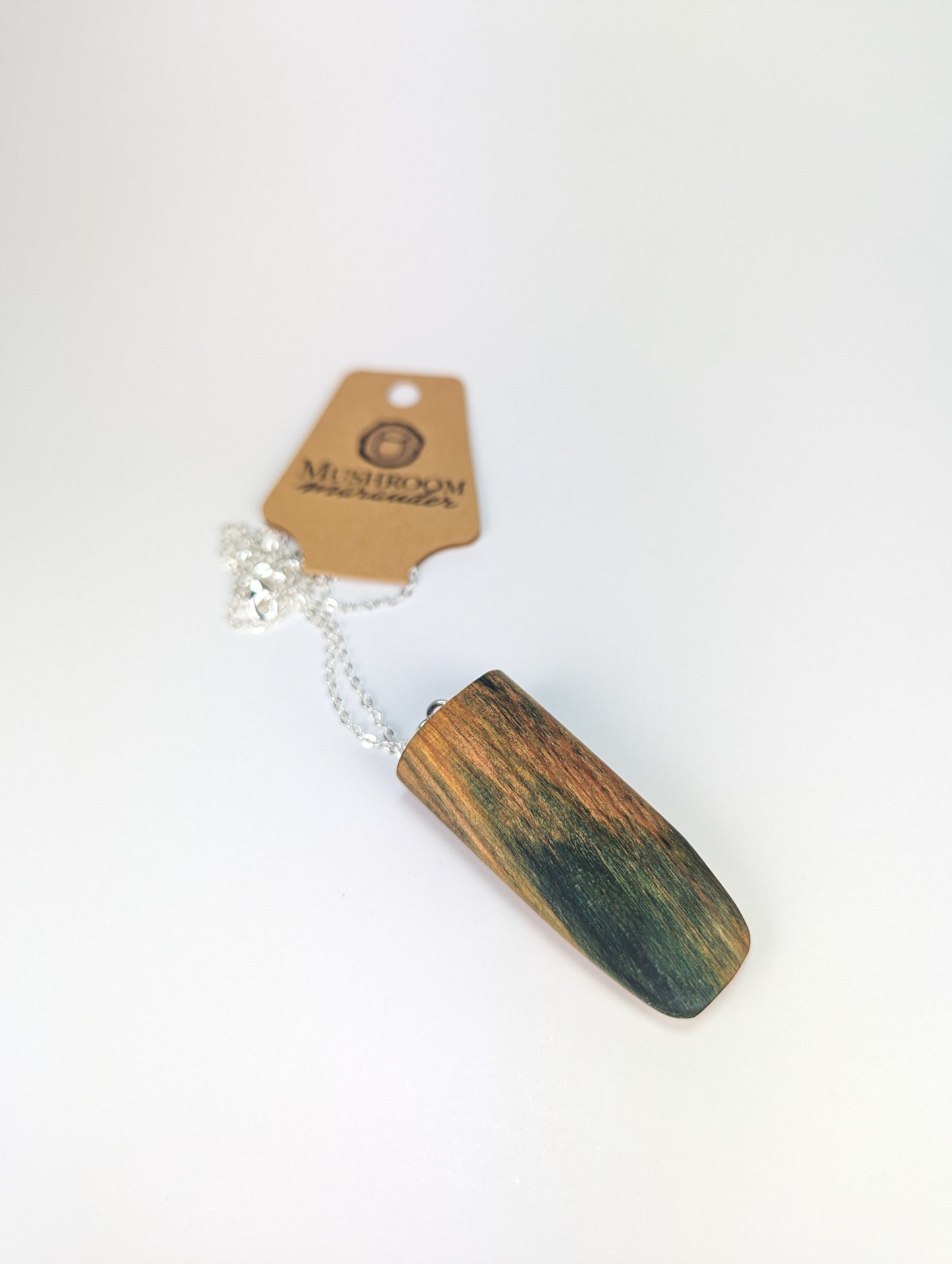 Naturally Fungus-Stained Wooden Pendant | Pointed Slab