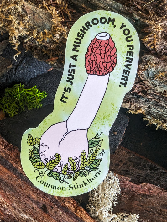 Common Stinkhorn | 🍆 Mushroom Sticker | It's Just a Mushroom, You Pervert