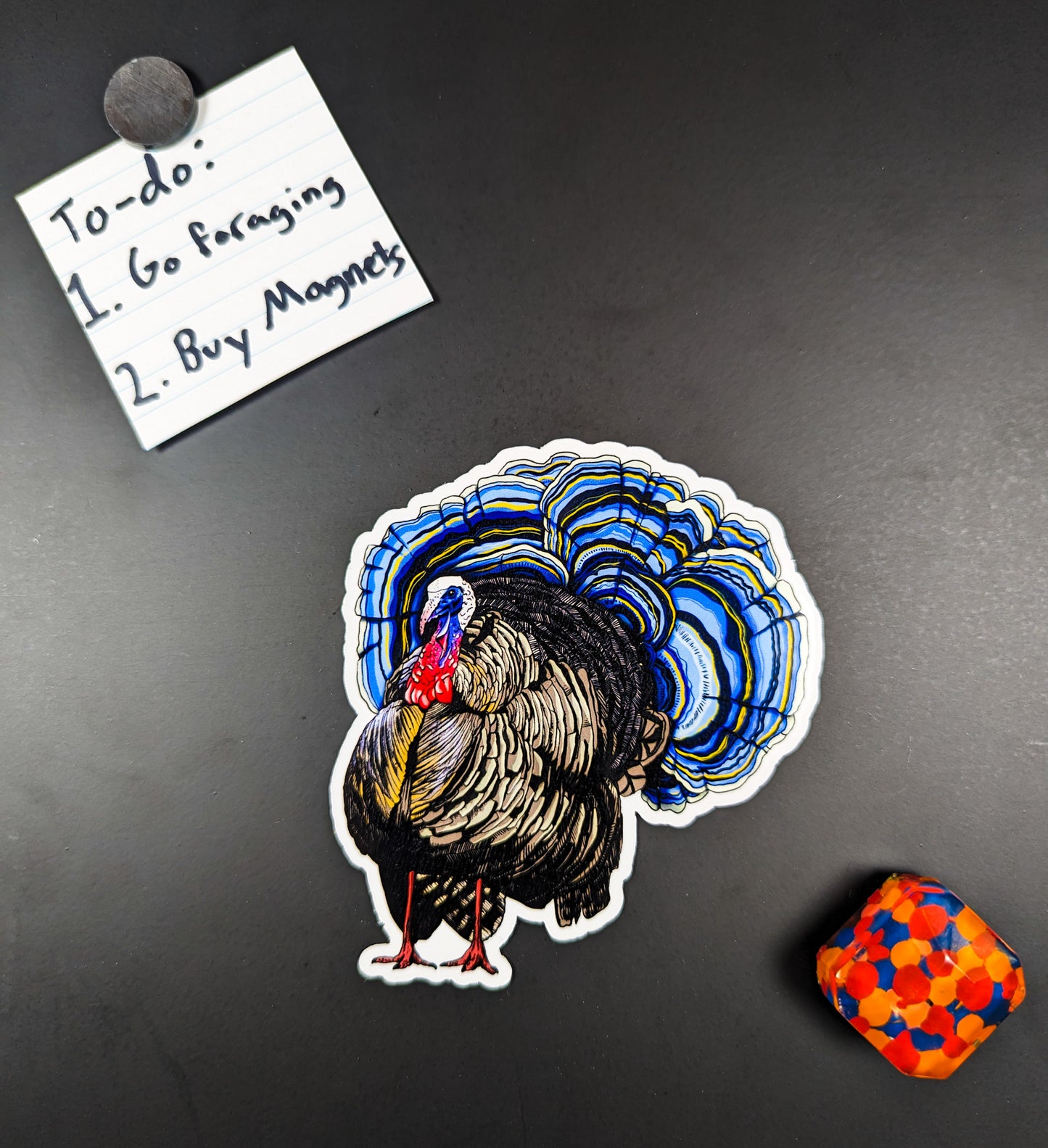 "Fowl Play Duo" Set of 2 Magnets| Chicken of the Woods | Turkey Tail