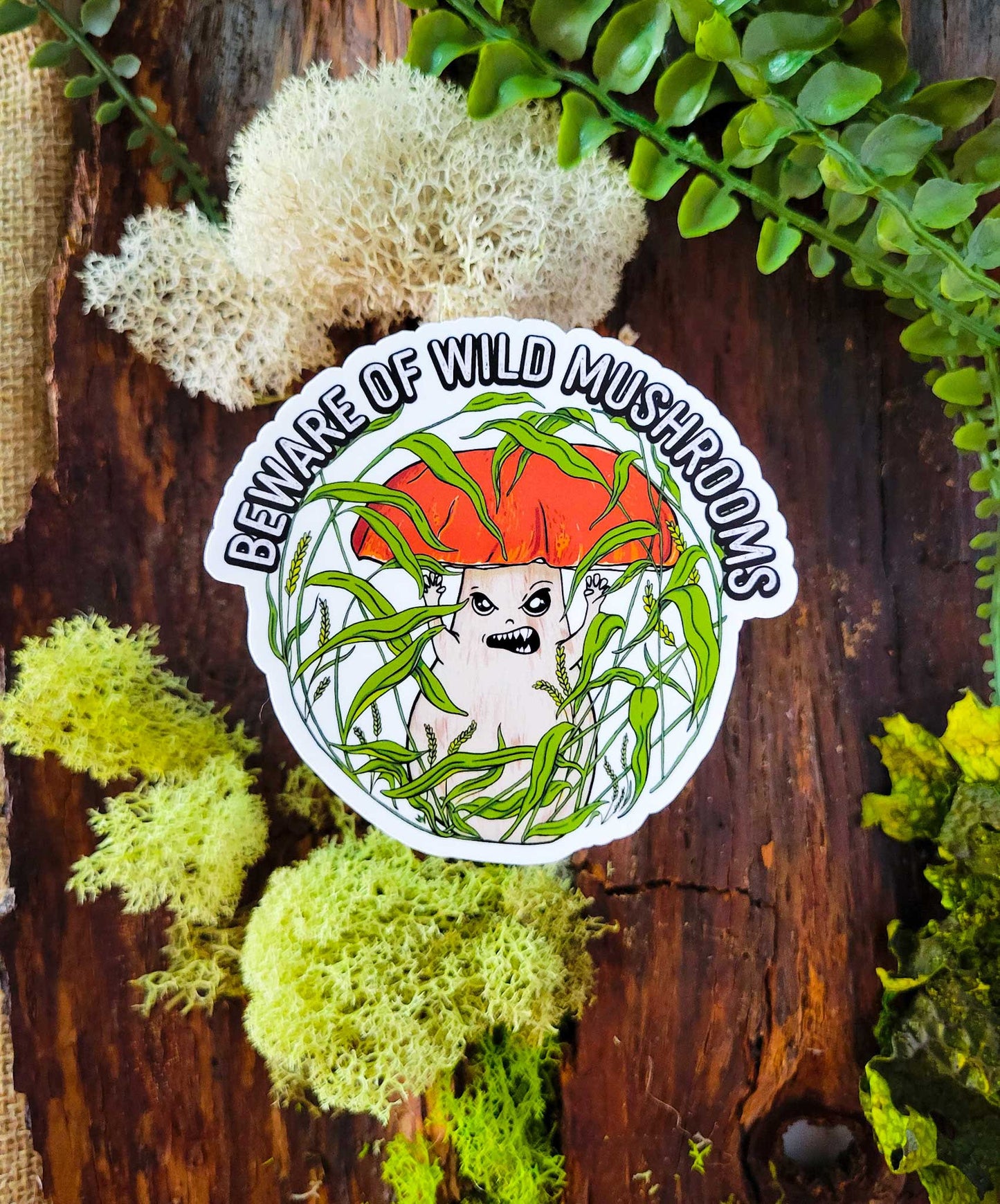 Adorably Dangerous | Set of 3 Cute + Funny Mushroom Stickers
