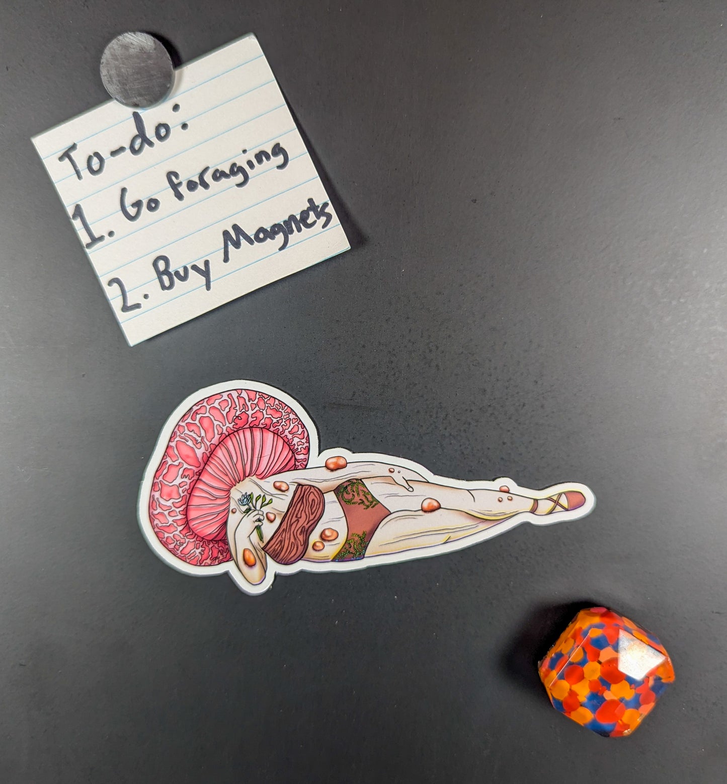 Wrinkled Peach Pinup Girl | Beautiful Mushroom Magnet