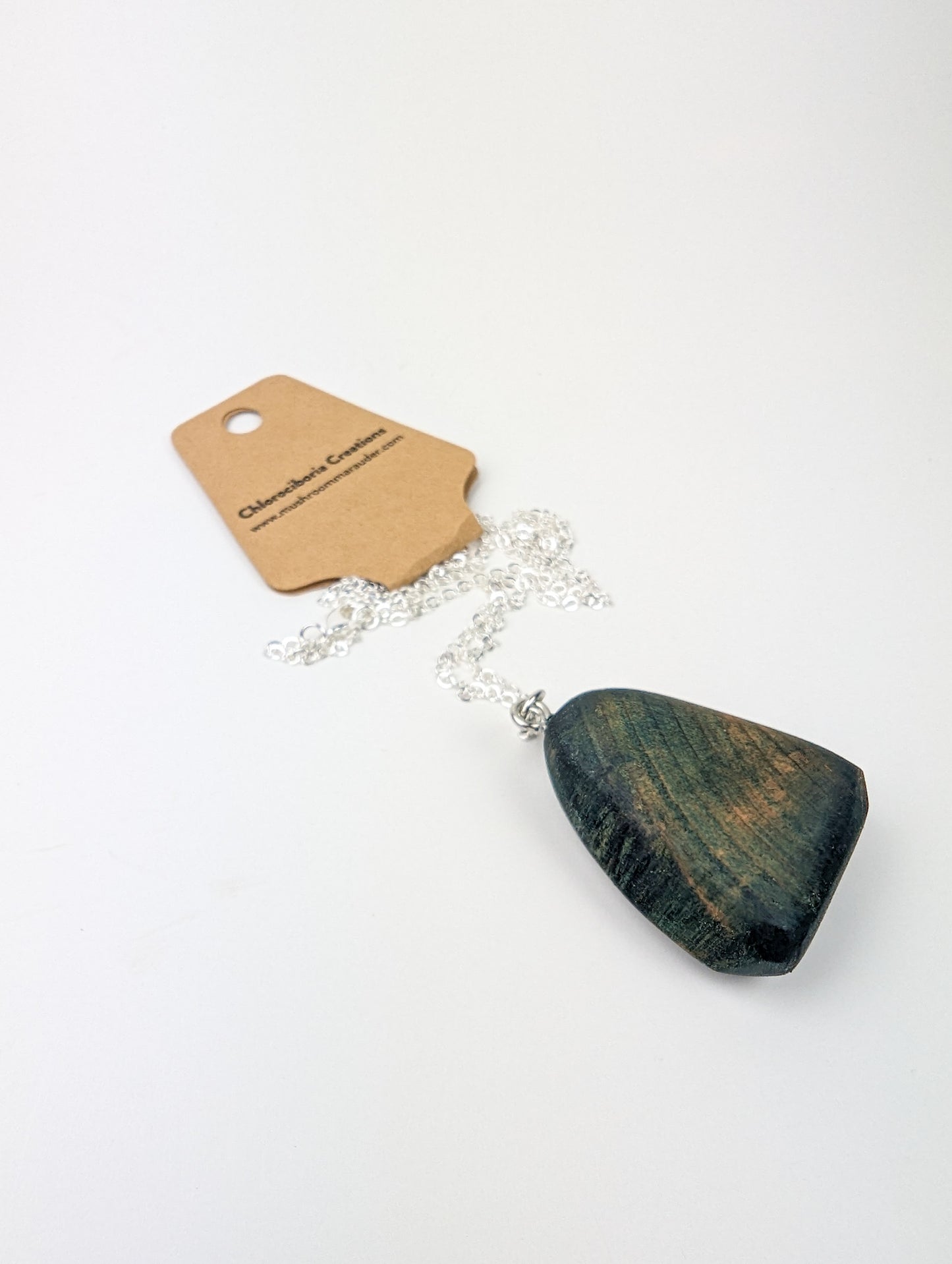 Naturally Fungus-Stained Wooden Pendant | Medium Organic Shape