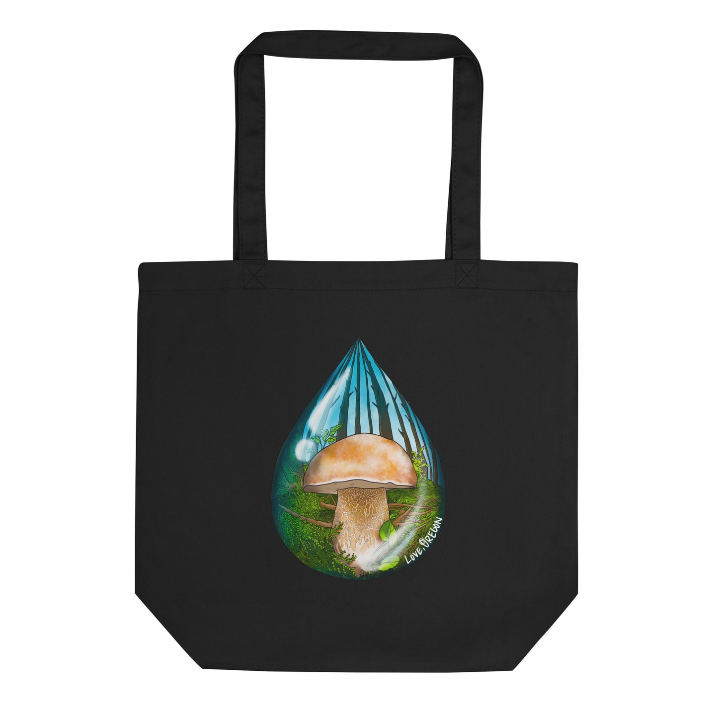 Porcini Mushroom Raindrop | Eco-Friendly Tote Bag | Beautiful Mushroom Artwork