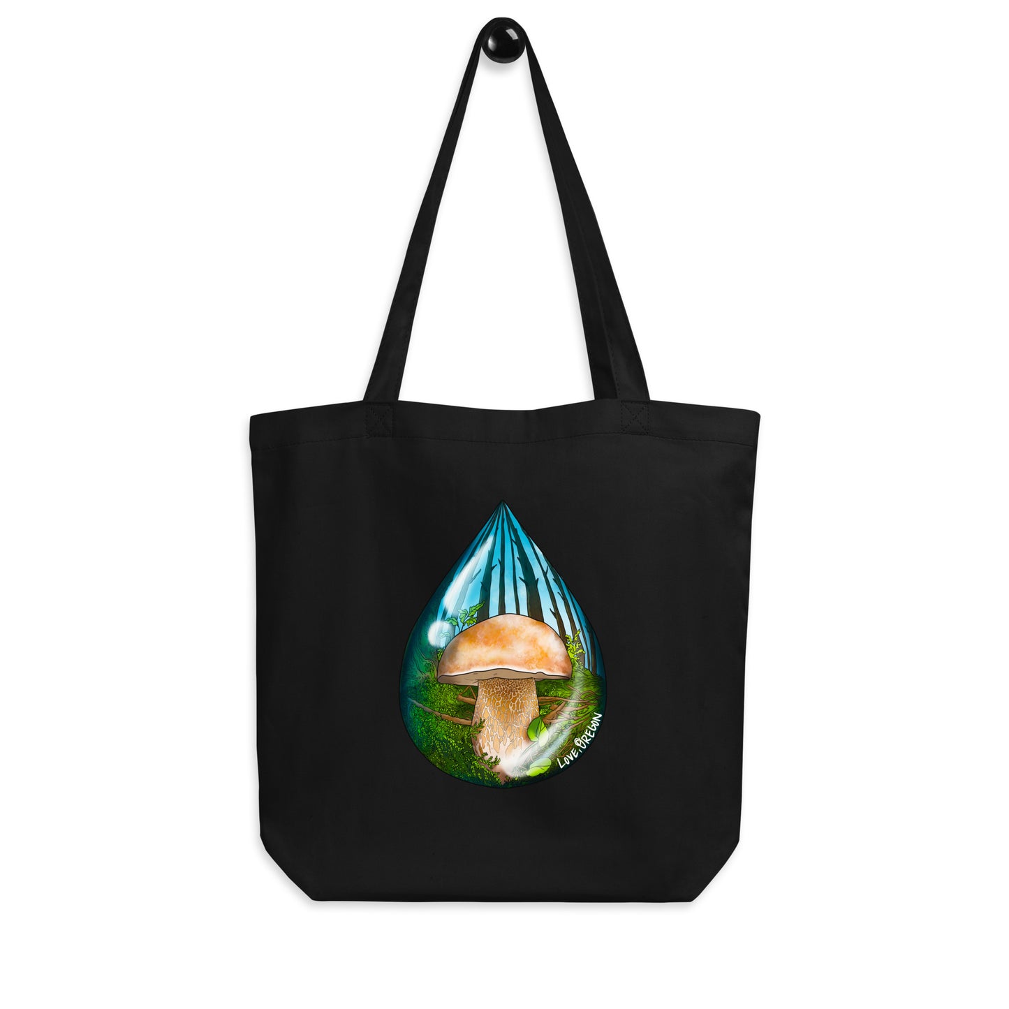 Porcini Mushroom Raindrop | Eco-Friendly Tote Bag | Beautiful Mushroom Artwork