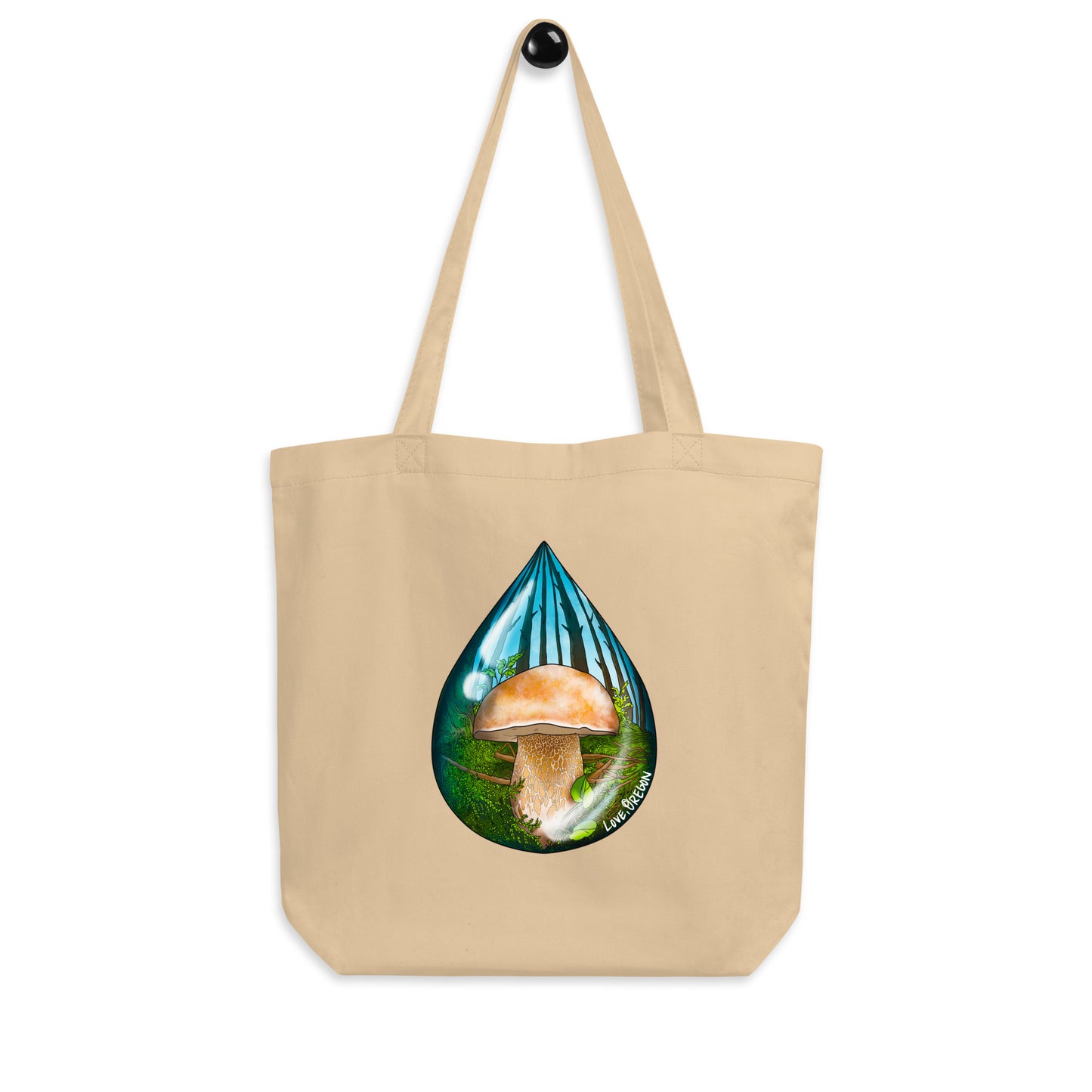 Porcini Mushroom Raindrop | Eco-Friendly Tote Bag | Beautiful Mushroom Artwork