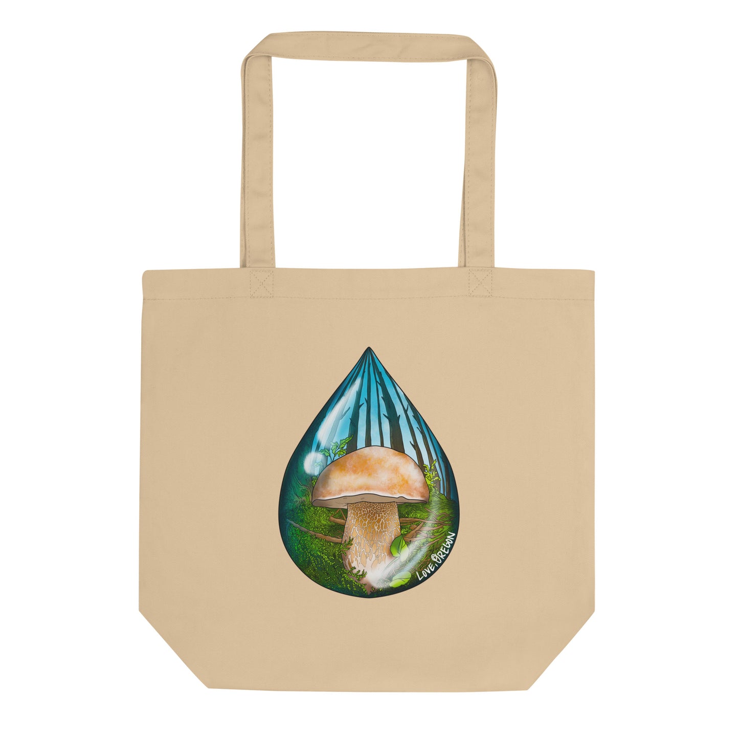 Porcini Mushroom Raindrop | Eco-Friendly Tote Bag | Beautiful Mushroom Artwork