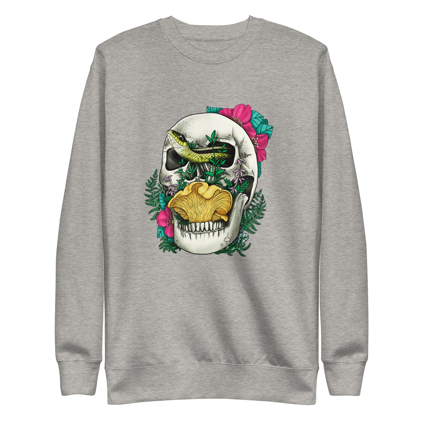 Skull, Snake and Chanterelle Mushroom | Unisex Sweatshirt | Morbid Mushroom Apparel