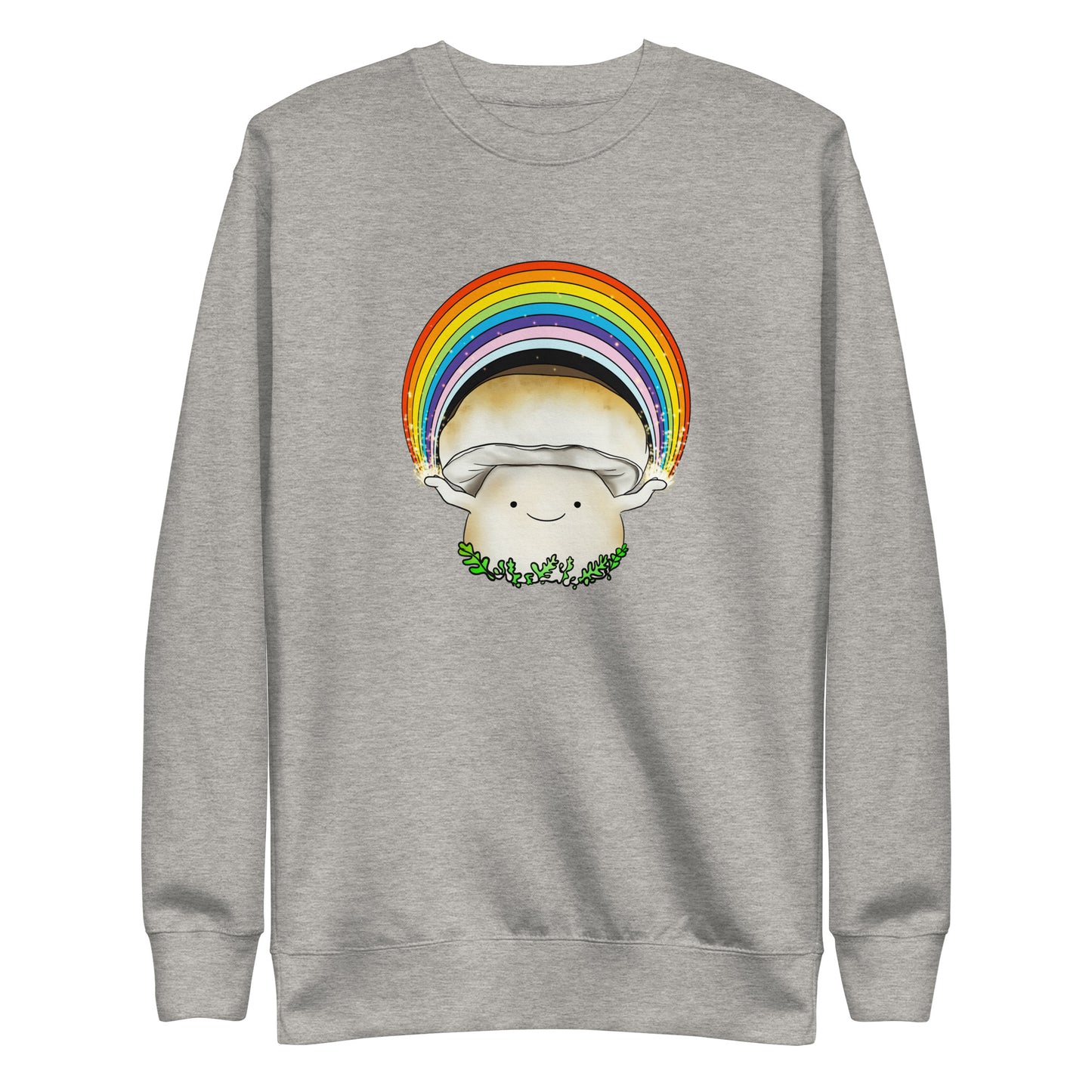 Porcini Mushroom Holding Pride Rainbow | Unisex Sweatshirt | Adorable Pride Mushroom Apparel