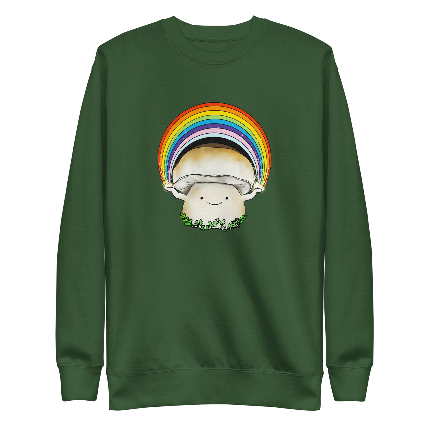 Porcini Mushroom Holding Pride Rainbow | Unisex Sweatshirt | Adorable Pride Mushroom Apparel