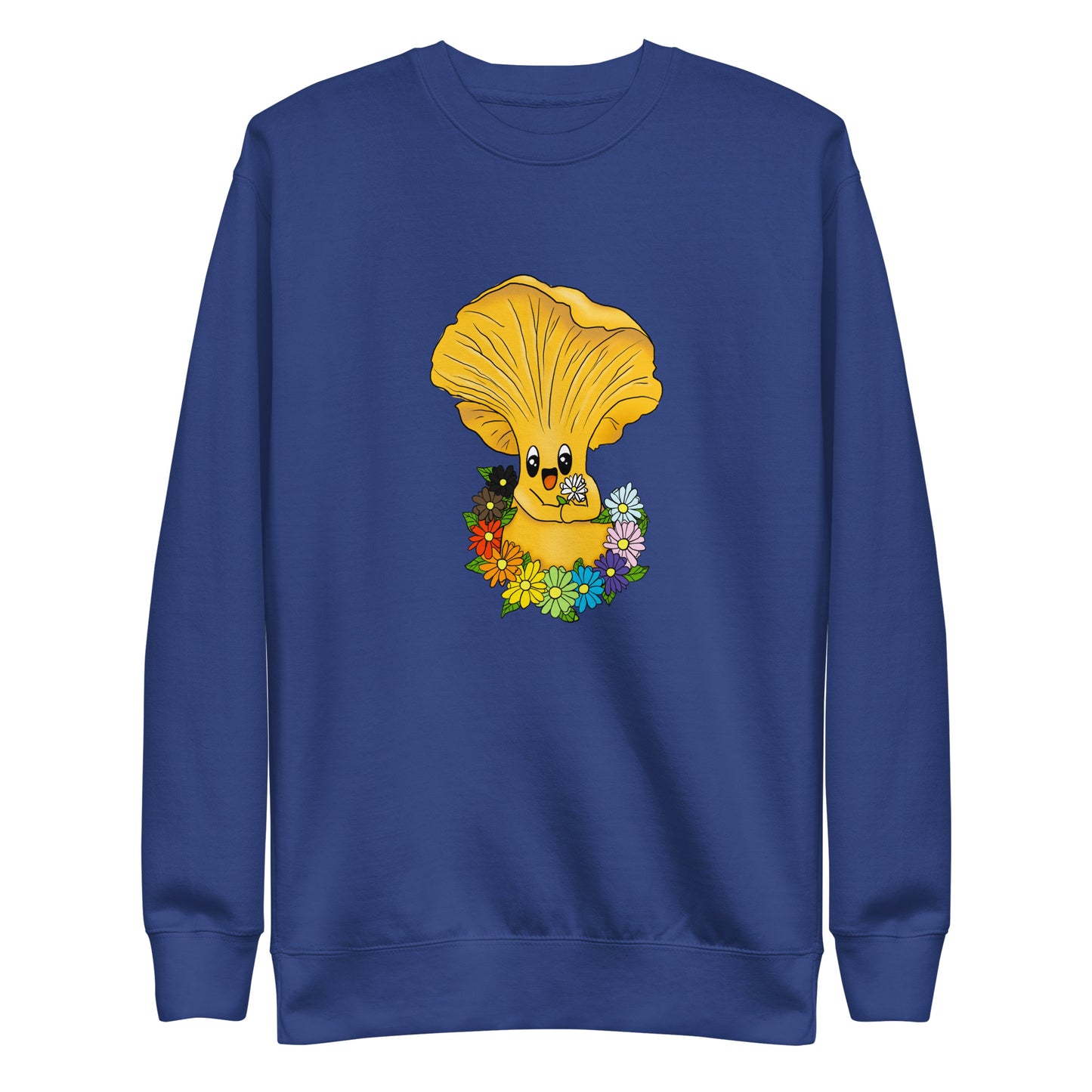 Chanterelle Mushroom w/Pride Rainbow Flowers | Unisex Sweatshirt | Adorable Pride Mushroom Apparel