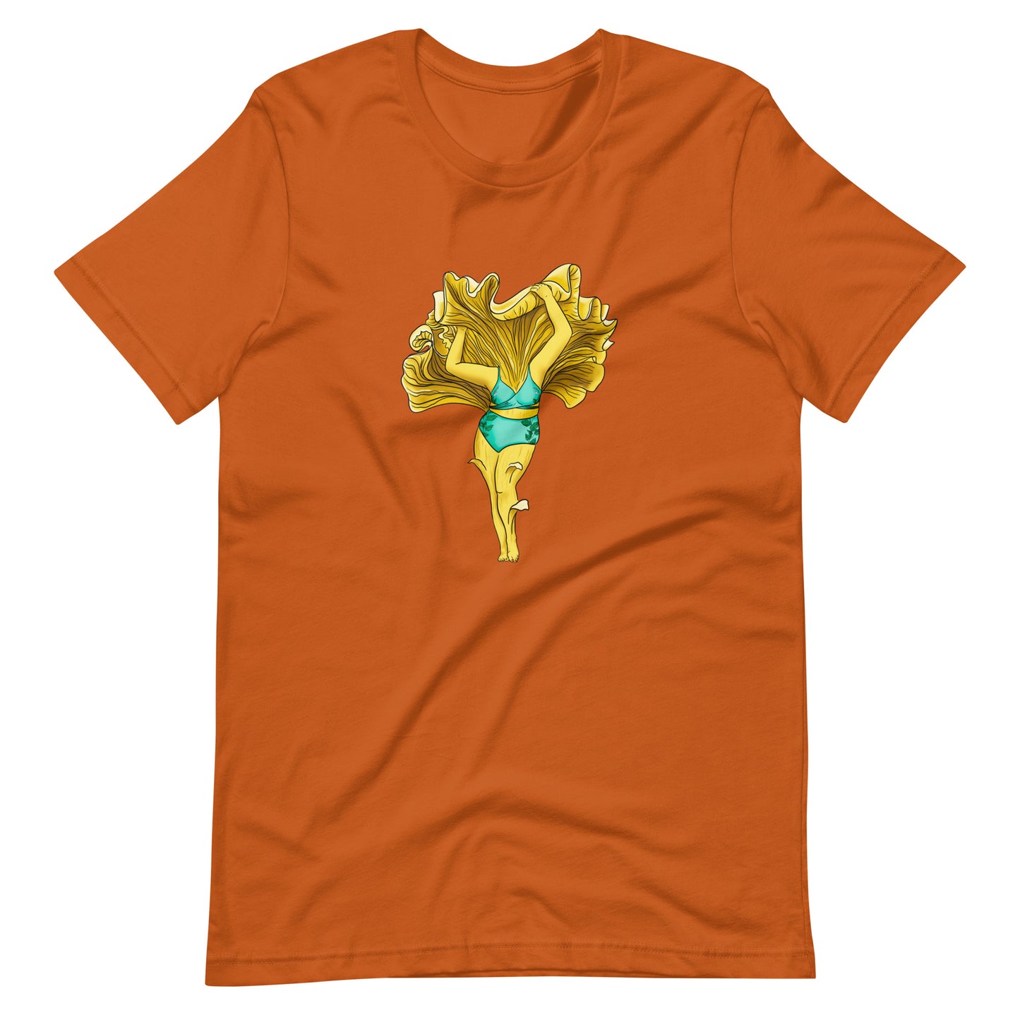 Chanterelle Pinup Girl T-Shirt | Unisex T-Shirt | Beautiful Mushroom Apparel