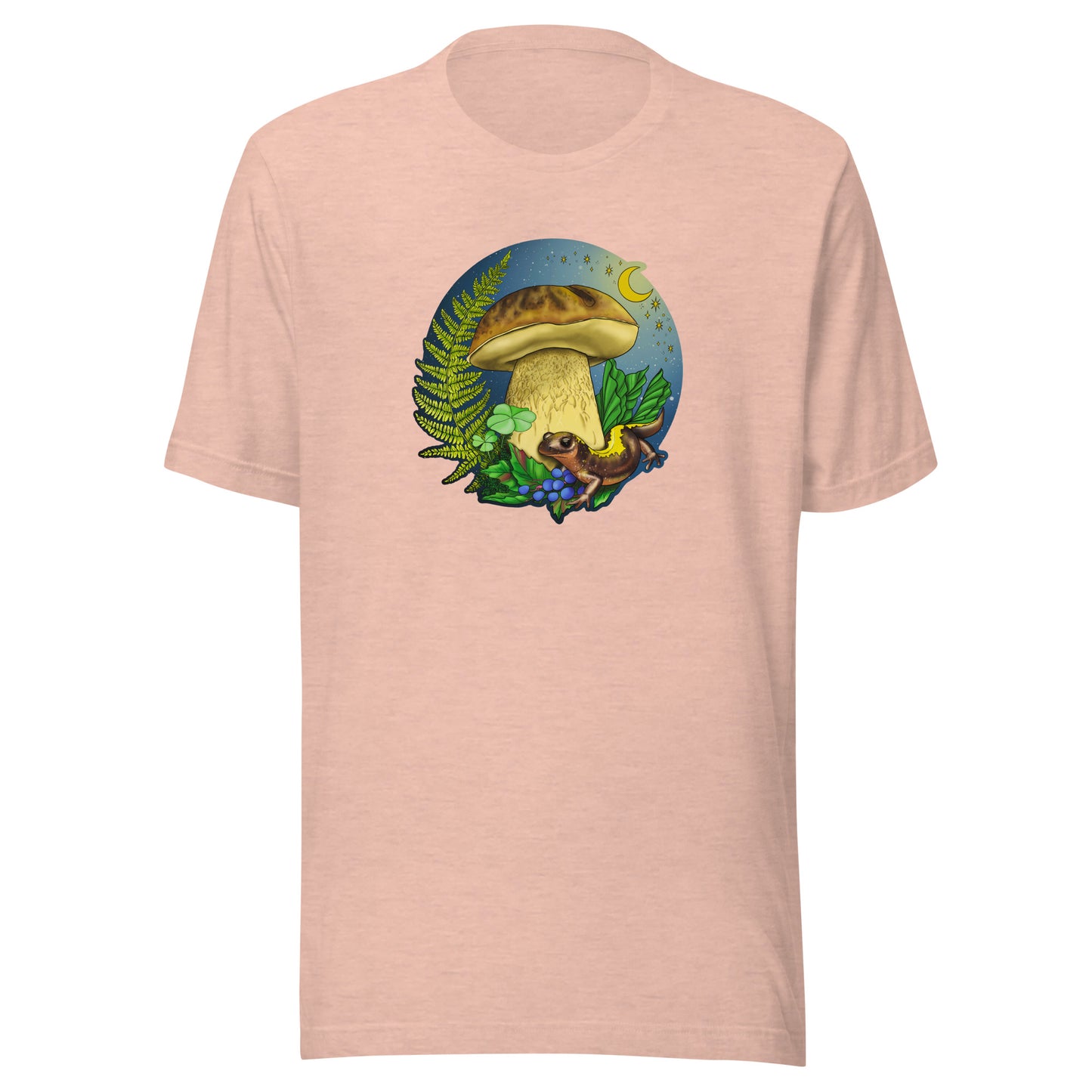 Porcini Mushroom and Salamander | Unisex t-shirt | Beautiful Mushroom Apparel