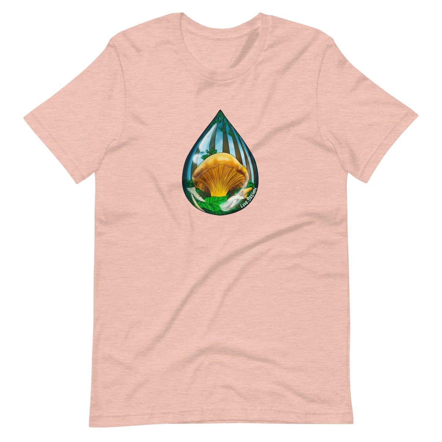 Chanterelle Raindrop | Unisex t-shirt | Love, Oregon | Beautiful Mushroom Apparel