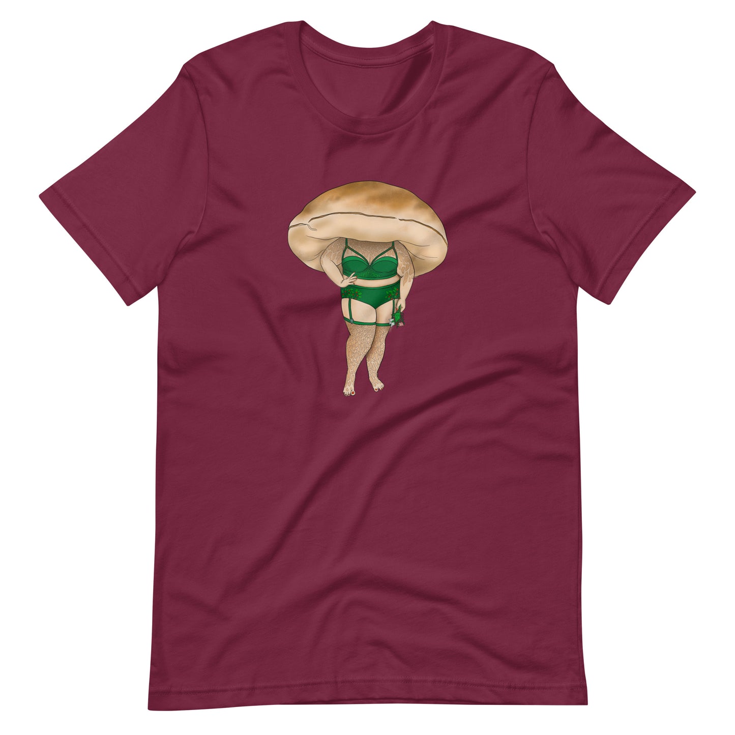 Porcini Pinup Girl | Unisex T-Shirt | Beautiful Mushroom Apparel