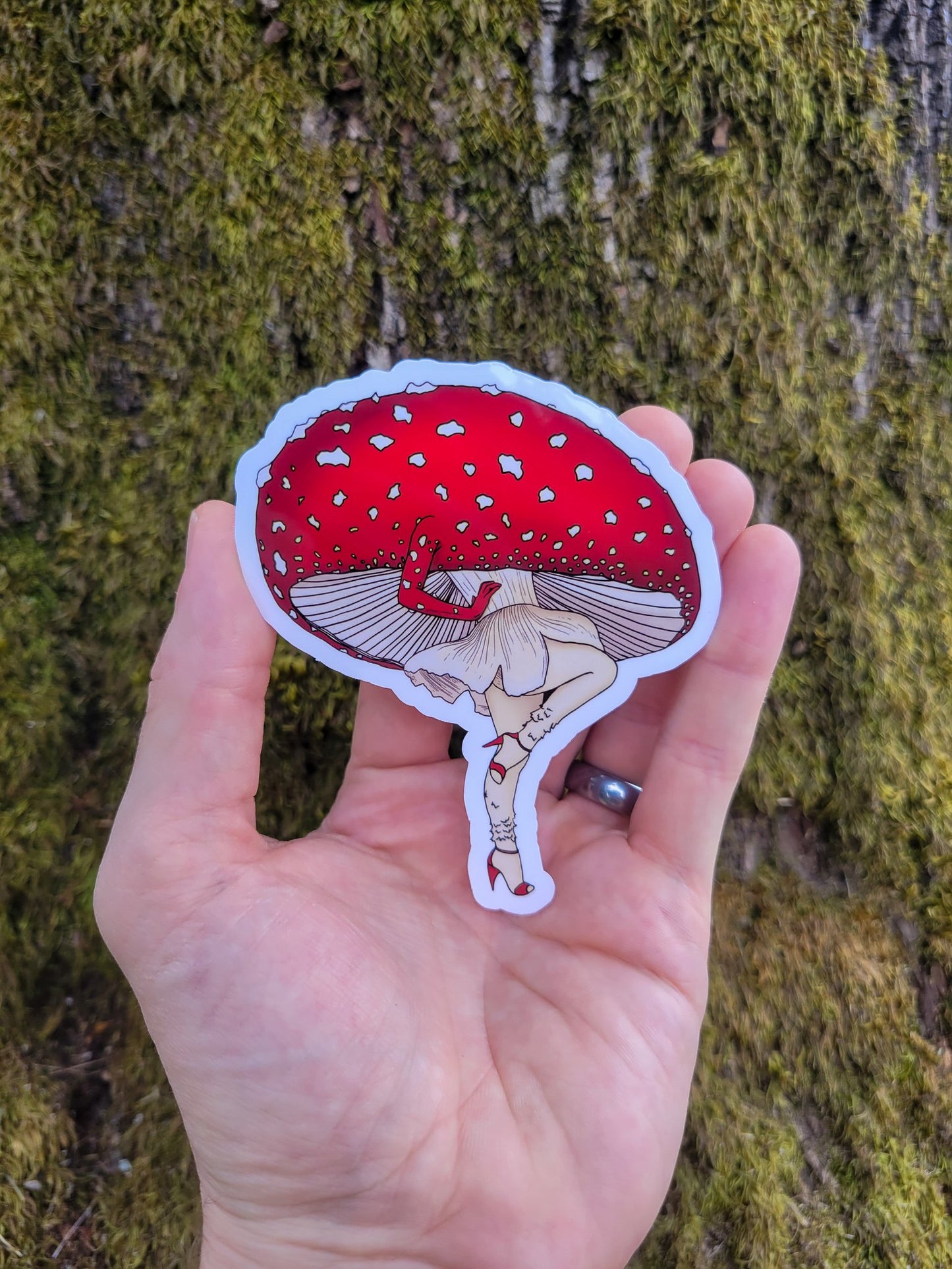 Miss Amanita | Sexy Mushroom Pinup Girl Sticker
