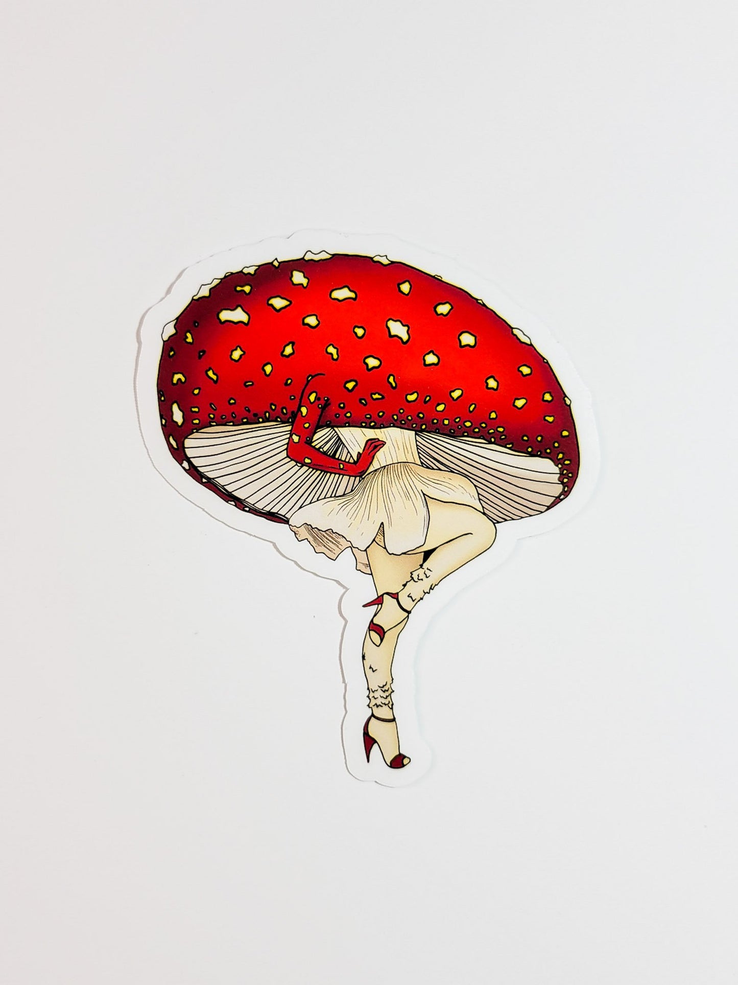 Miss Amanita | Mushroom Pinup Girl Sticker