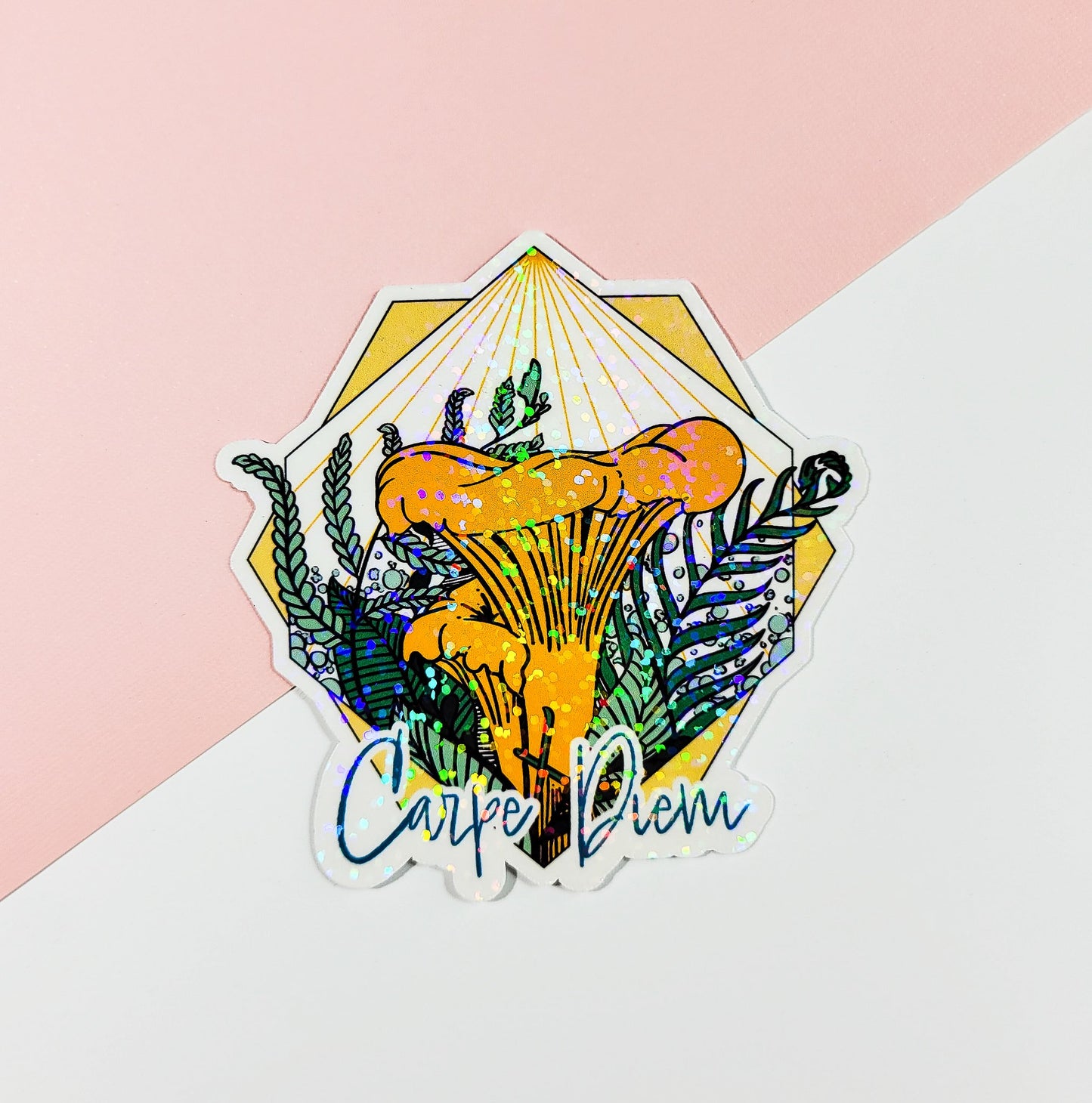 Carpe Diem Chanterelle | Inspirational Mushroom Sticker