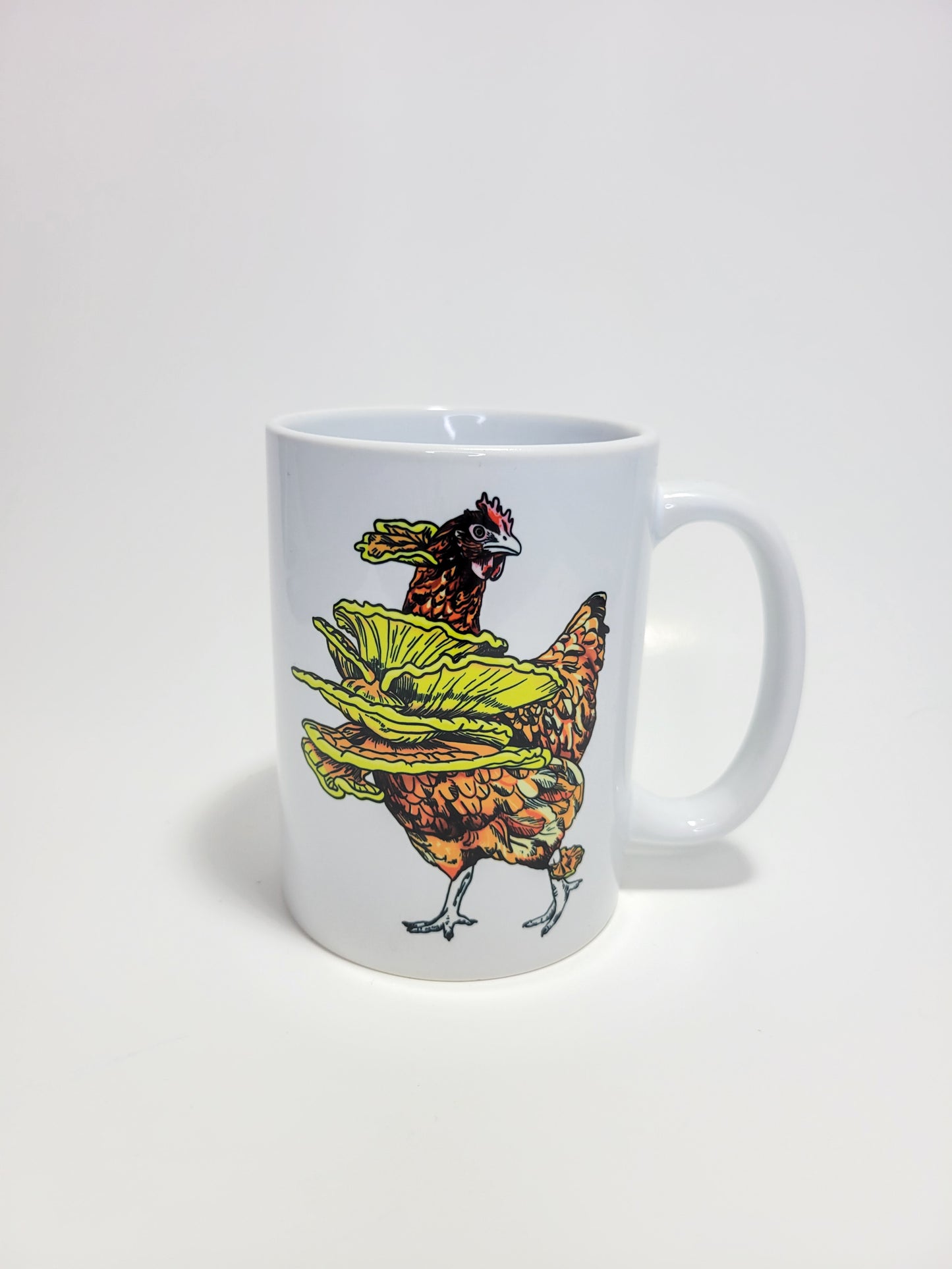 Chicken Of The Woods | Funny Mushroom Mug | Mushroom Artwork on Ceramic Cup | 11oz/15oz Sizes