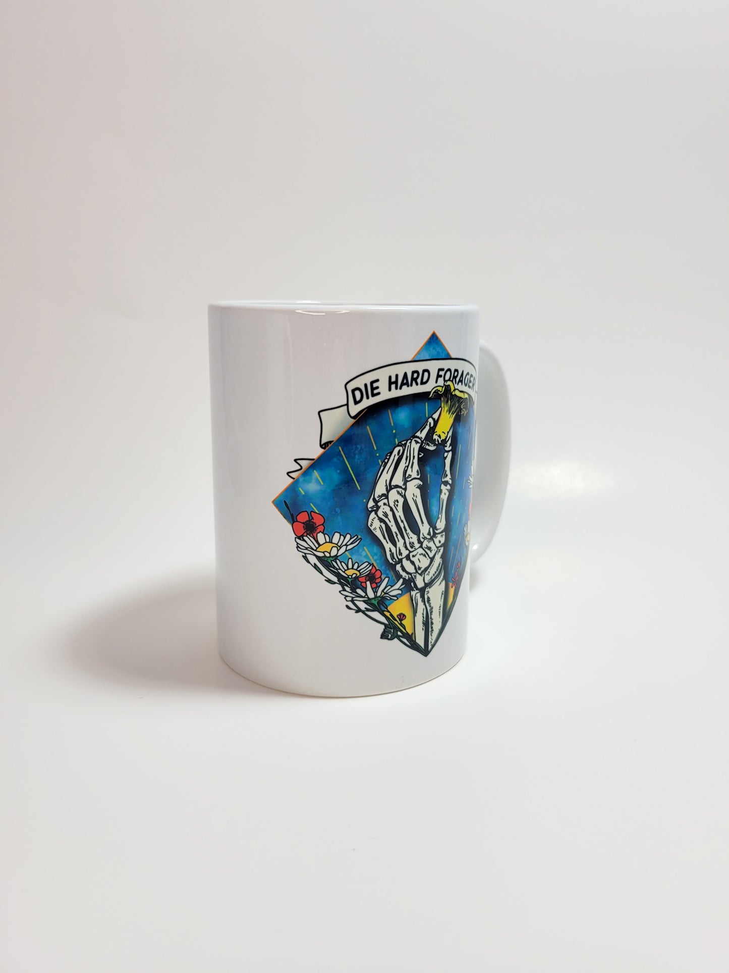 Die Hard Forager | Morbid Mushroom Mug | Mushroom Artwork on Ceramic Cup | 11oz/15oz Sizes