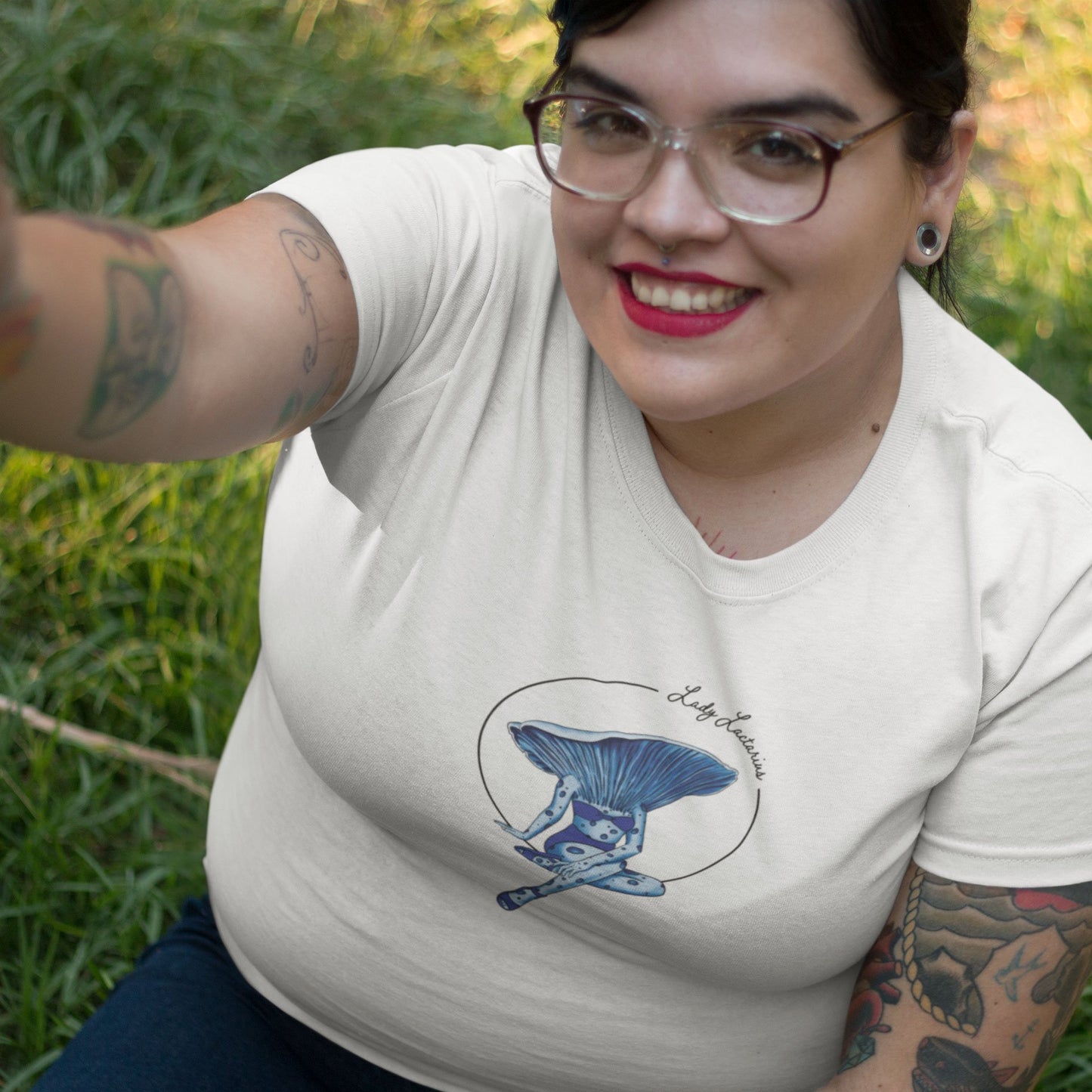 Lady Lactarius | Sexy Mushroom Pinup Girl T-Shirt | 100% Cotton