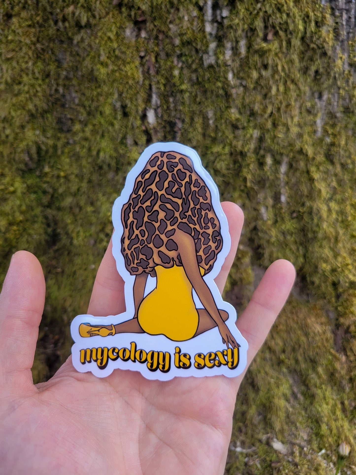 Madam Morel: The Sexy Mycologist | Mushroom Pinup Girl Sticker