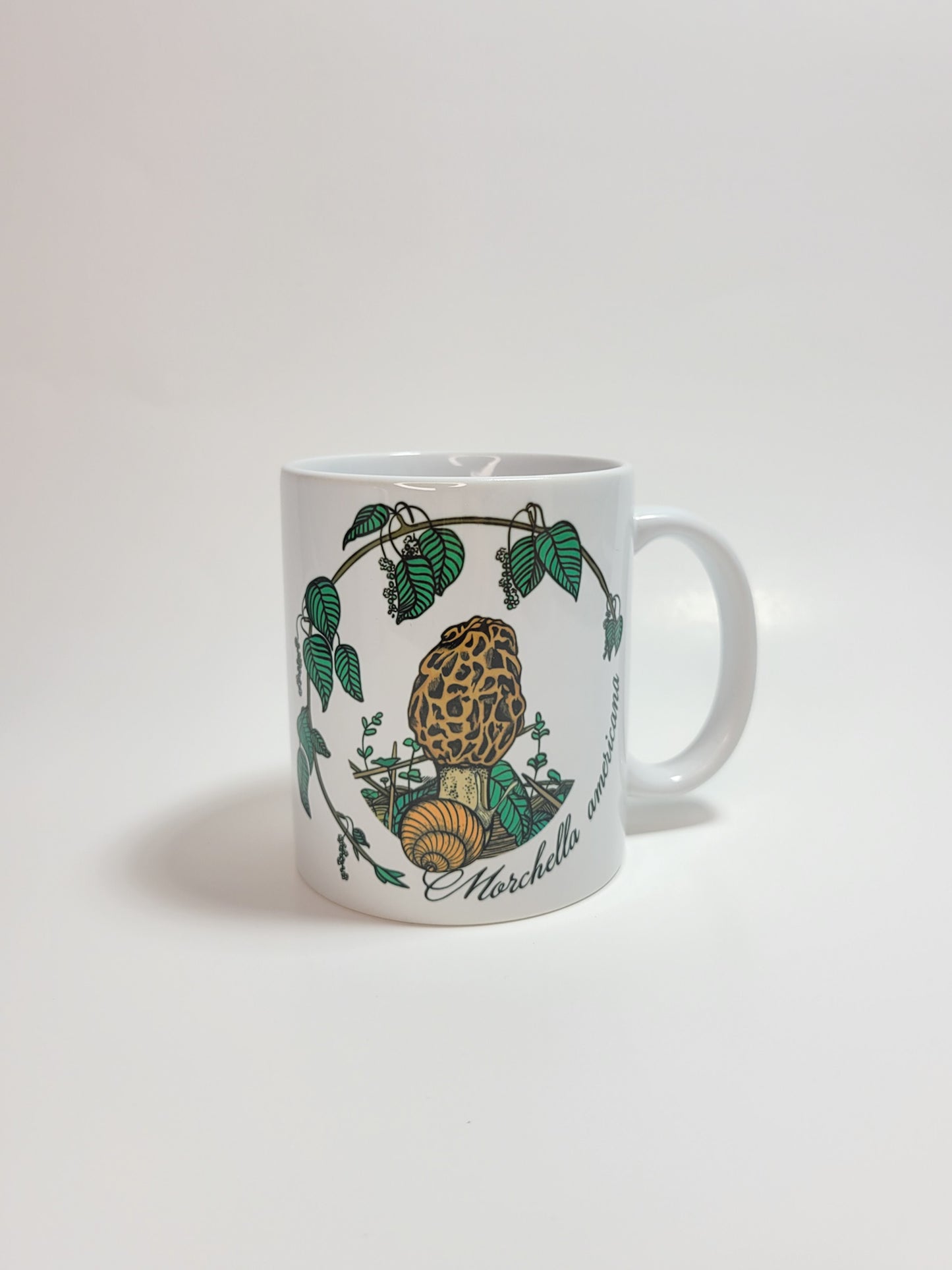 Morchella Americana | Morel Mushroom Artwork on Ceramic Cup | 11oz/15oz Sizes