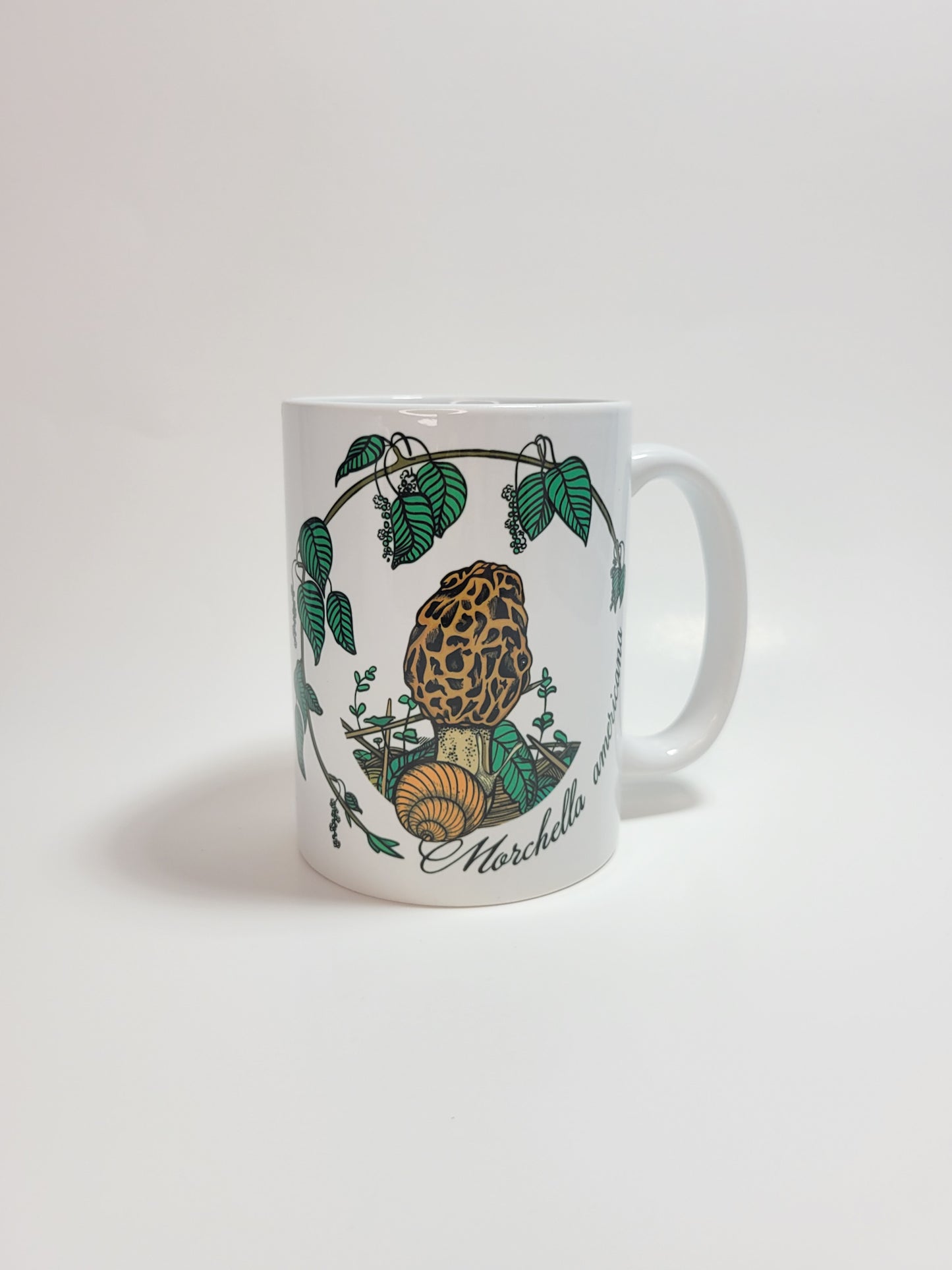 Morchella Americana | Morel Mushroom Artwork on Ceramic Cup | 11oz/15oz Sizes