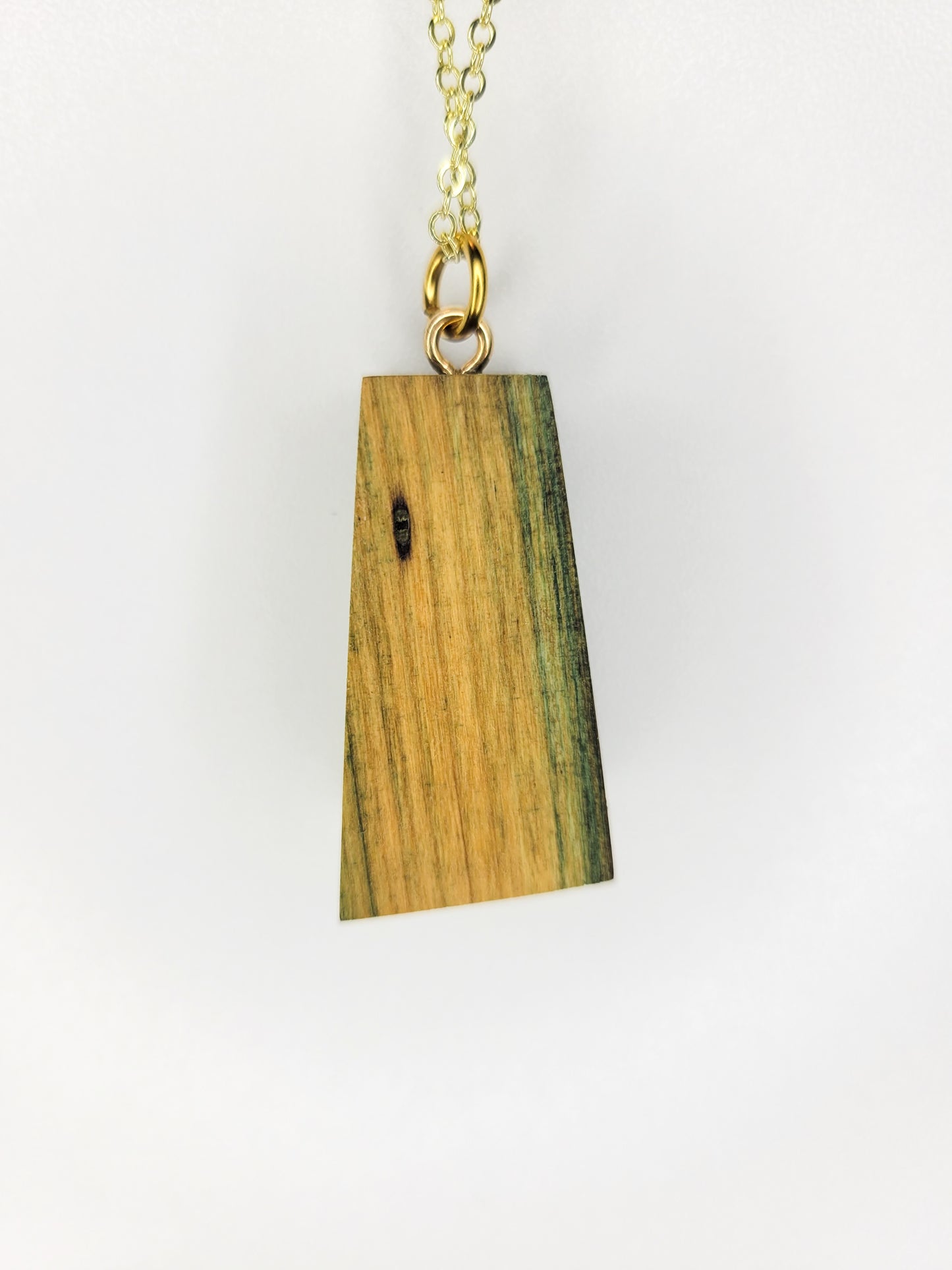 Naturally Fungus-Stained Wooden Pendant