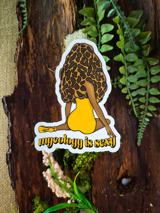 Madam Morel: The Sexy Mycologist | Mushroom Pinup Girl Sticker