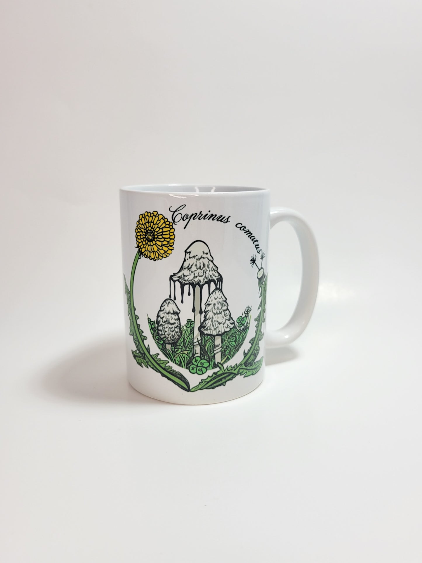 Coprinus Comatus | Shaggy Mane Mushroom Mug | Mushroom Artwork on Ceramic Cup | 11oz/15oz Sizes