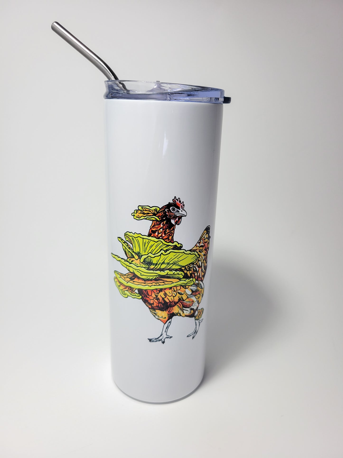 Chicken of the Woods | 20oz Stainless Steel Skinny Tumbler | Funny Mushroom Artwork