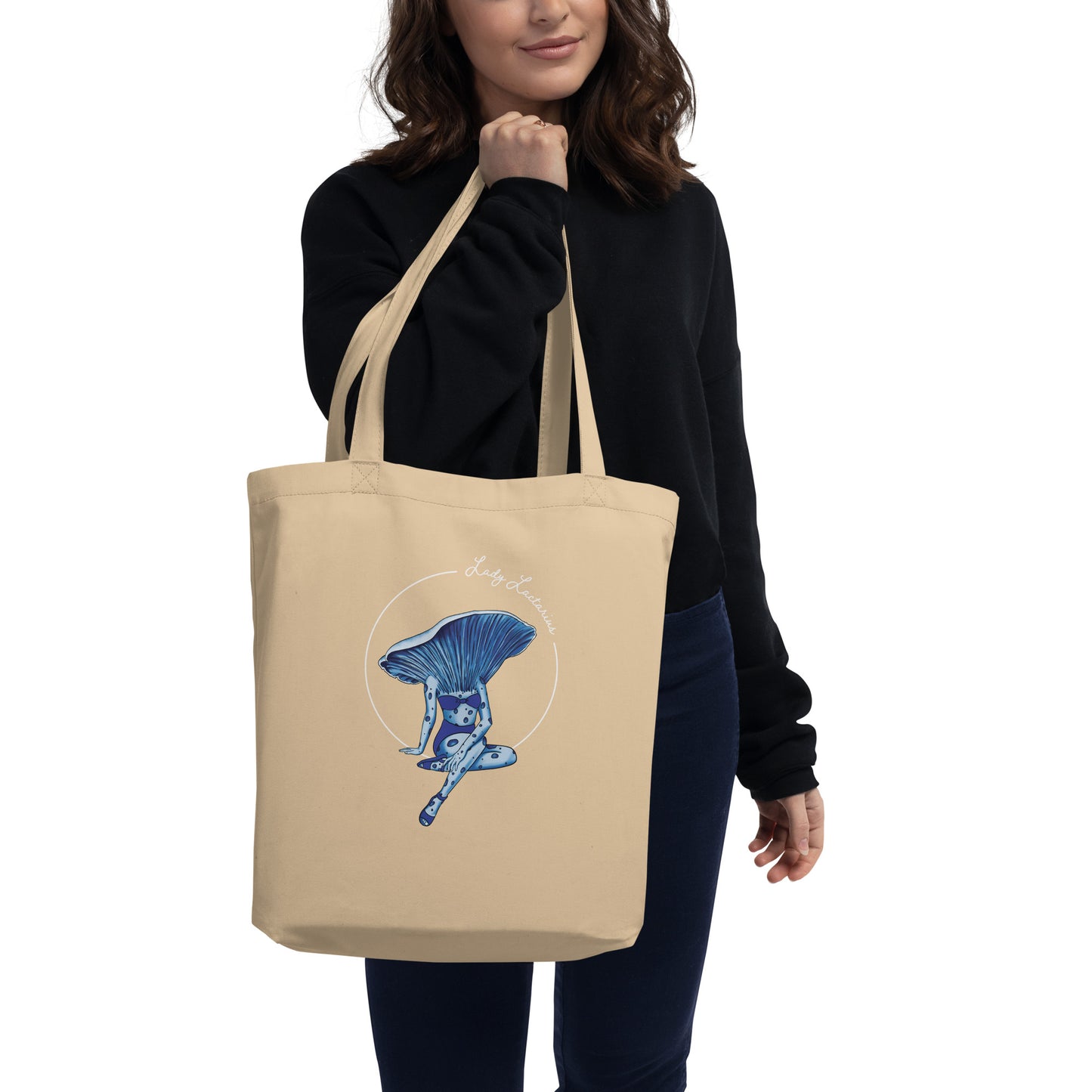 Lady Lactarius | Eco-Friendly Tote Bag | Sexy Mushroom Pinup Girl
