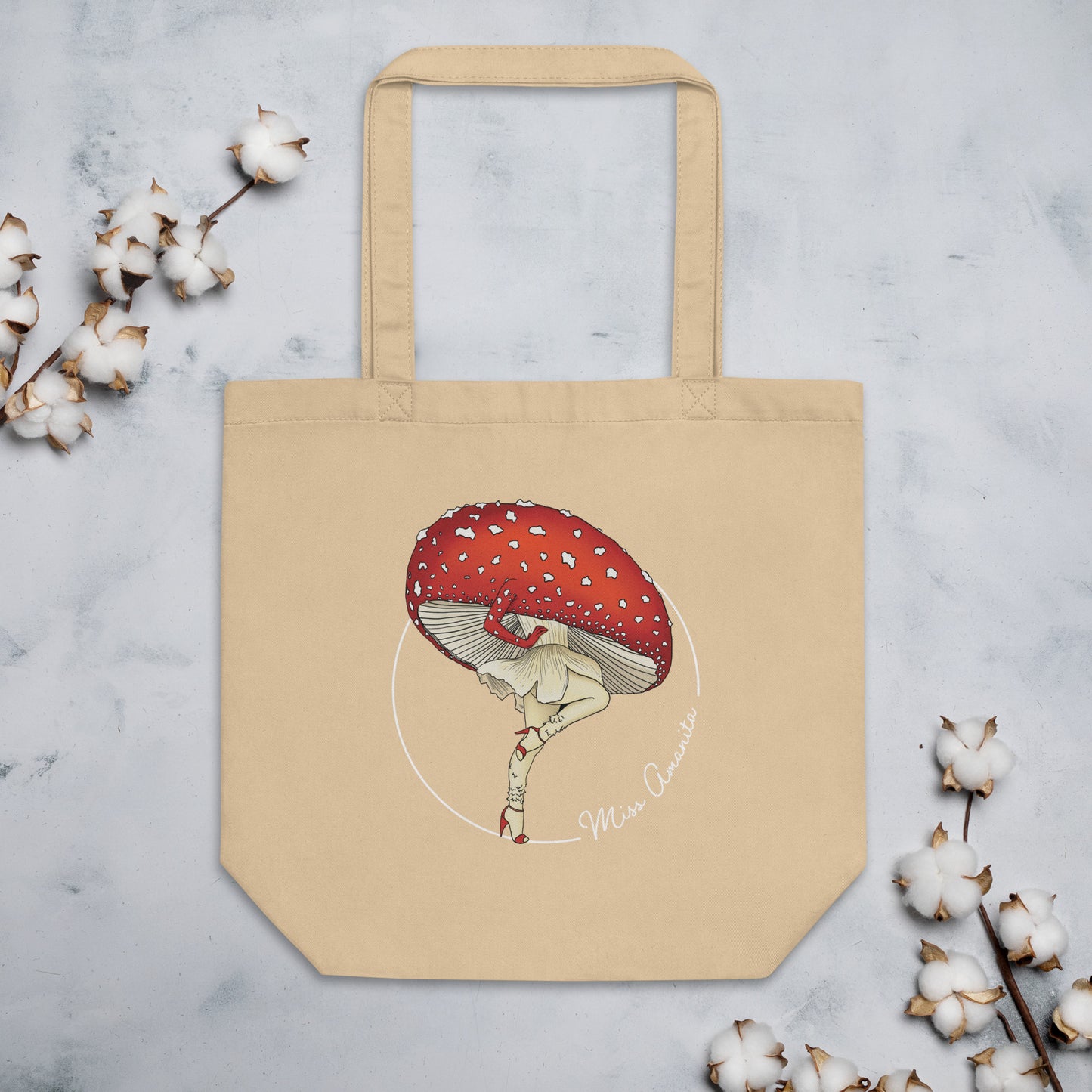 Miss Amanita | Eco-Friendly Tote Bag | Sexy Mushroom Pinup Girl