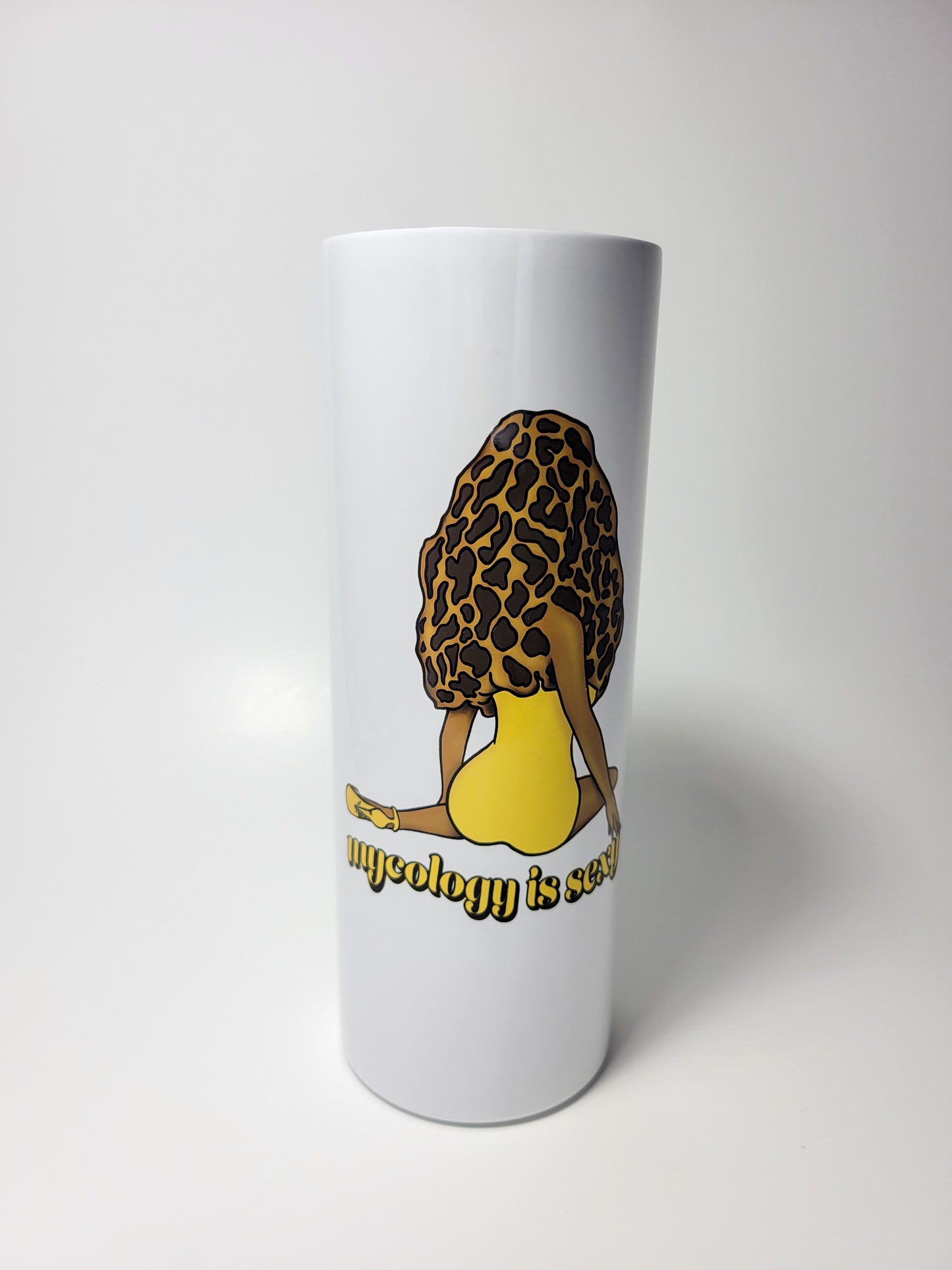 Madam Morel | 20oz Stainless Steel Skinny Tumbler | Mushroom Pinup Girl