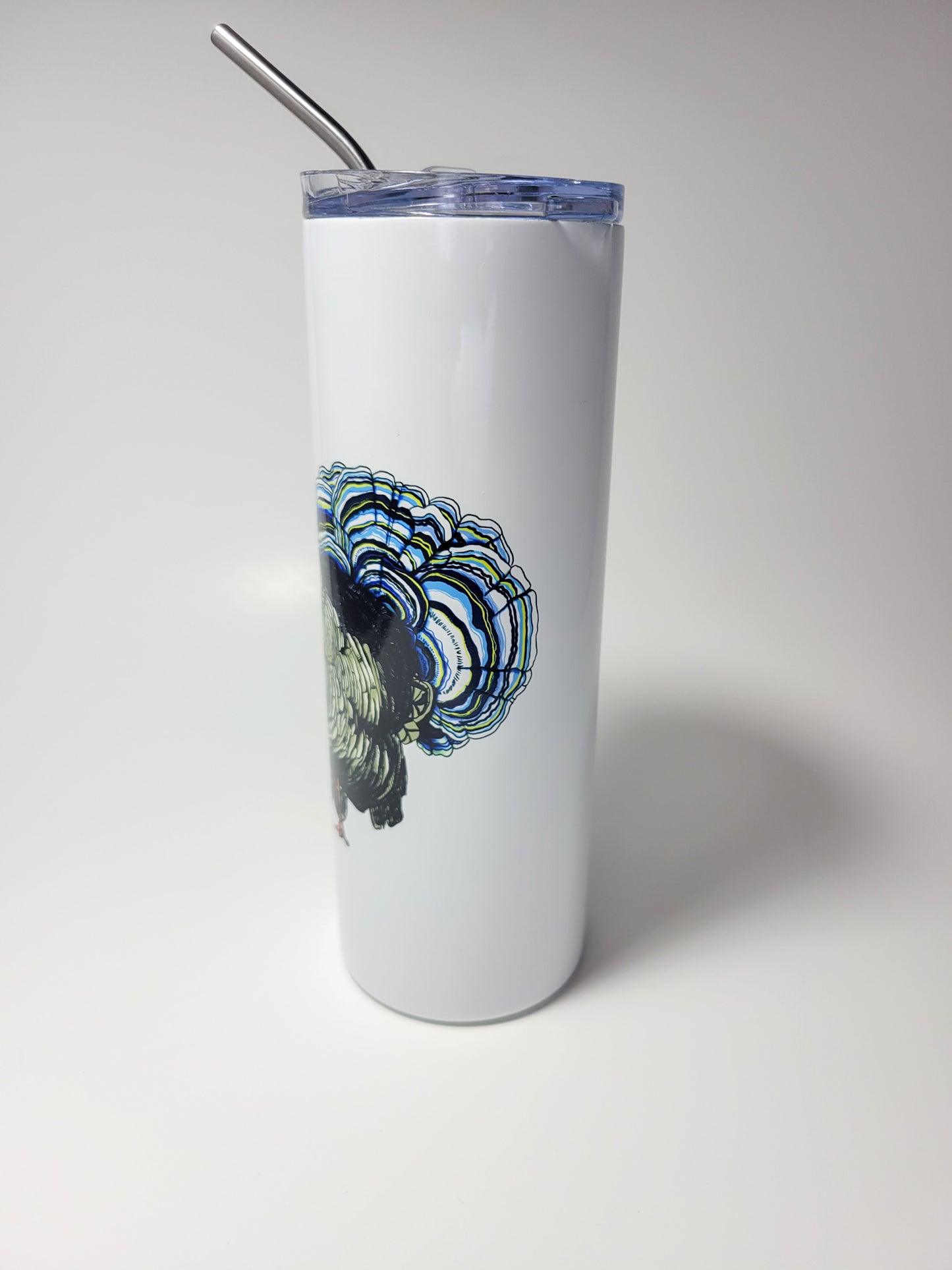 Turkey Tail | 20oz Stainless Steel Skinny Tumbler | Funny Mushroom Artwork