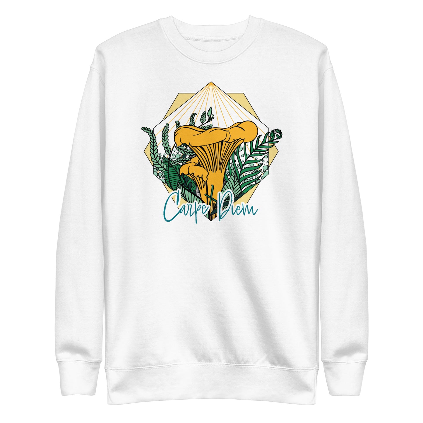 Carpe Diem Chanterelle | Unisex Sweatshirt | Cheery Mushroom Apparel