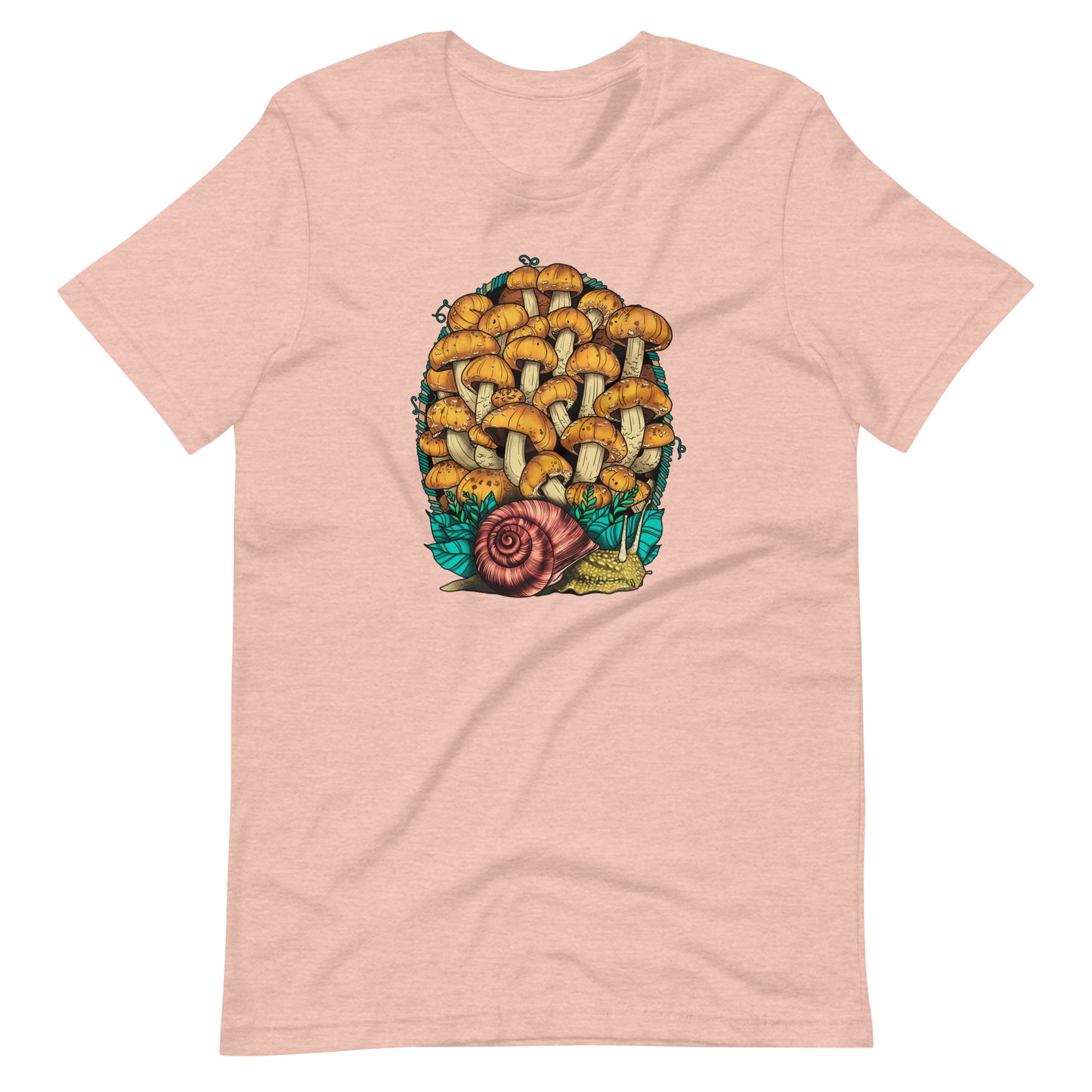 Land Snail and Chestnut Mushrooms | Unisex T-Shirt | Beautiful Mushroom Apparel