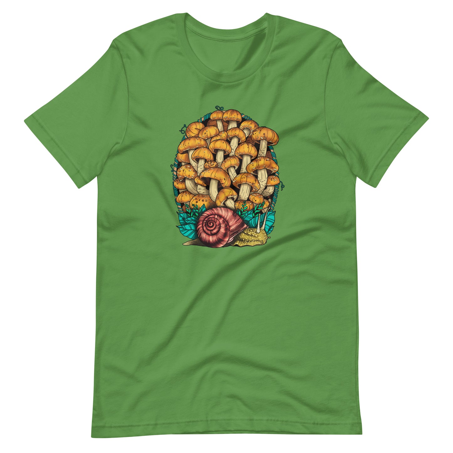 Land Snail and Chestnut Mushrooms | Unisex T-Shirt | Beautiful Mushroom Apparel